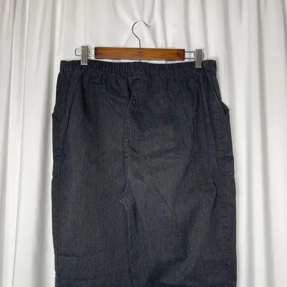 Croft and Barrow pants trousers slacks women's 16 petite 16p black w pinstripe - Picture 7 of 14